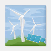 Windmühlen und Solarzellen Magnet (Vorne)