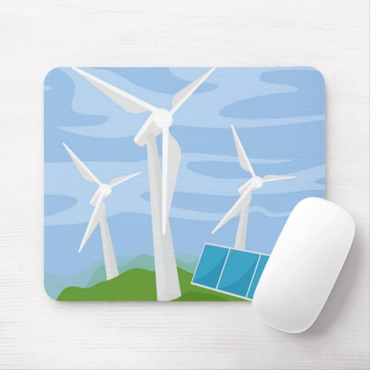 Windmühlen und Solarzellen Mousepad (Mit Mouse)