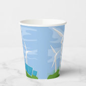 Windmühlen und Solarzellen Pappbecher (Links)