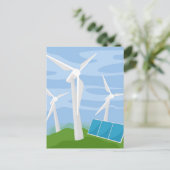 Windmühlen und Solarzellen Postkarte (Stehend Vorderseite)