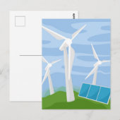 Windmühlen und Solarzellen Postkarte (Vorne/Hinten)