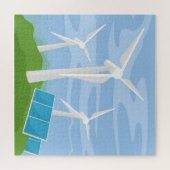 Windmühlen und Solarzellen Puzzle (Horizontal)