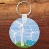 Windmühlen und Solarzellen Schlüsselanhänger (Vorderseite)