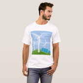 Windmühlen und Solarzellen T-Shirt (Vorne ganz)