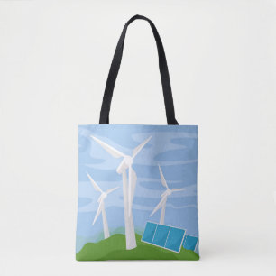 Windmühlen und Solarzellen Tasche
