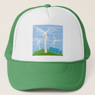 Windmühlen und Solarzellen Truckerkappe