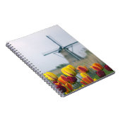 Windmühlen und Tulpen entlang des Kanals in Notizblock (Rechte Seite)