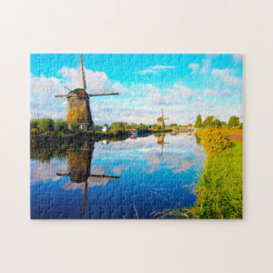 Windmühlen von Amsterdam Holland. Puzzle