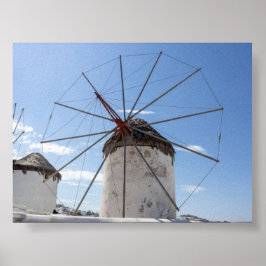 Windmühlen von Mykonos Poster