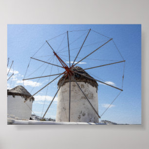 Windmühlen von Mykonos Poster