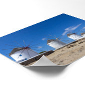 Windmühlen von Mykonos Poster (Ecke)