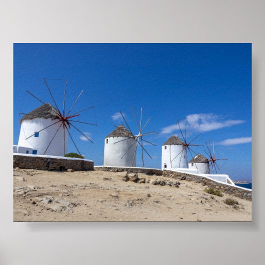 Windmühlen von Mykonos Poster (Vorne)