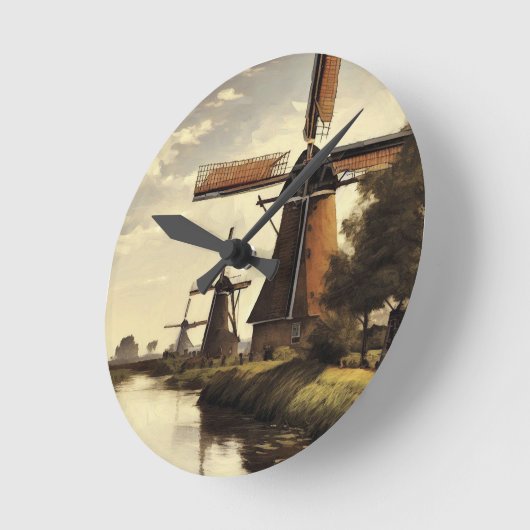 Windmühlen-Wall-Uhr Runde Wanduhr (Winkel)