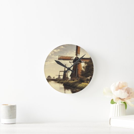 Windmühlen-Wall-Uhr Runde Wanduhr (Zuhause)