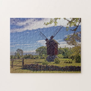 Windmühlenlandschaft Estland Insel Saaremaa Puzzle