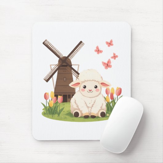 Windmühlenwiese Schafe Mousepad (Mit Mouse)