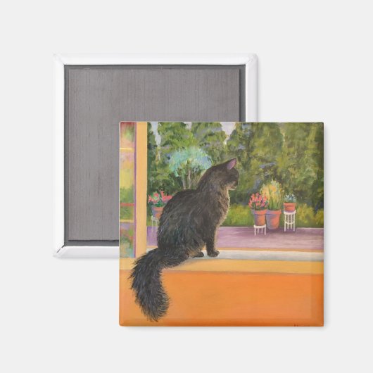 Window Cat Magnet (Vorderseite/Rückseite)