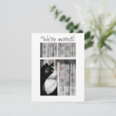 Window Cat New Zuhause Announccard Ankündigung (Stehend Vorderseite)