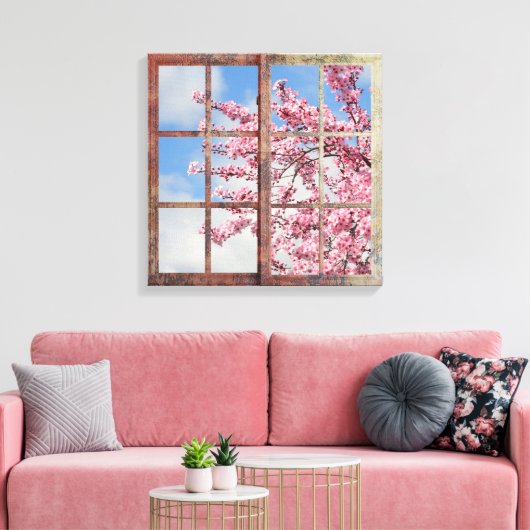 Window Cherry Blossom Tree Leinwanddruck (Insitu (Wohnzimmer))