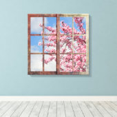 Window Cherry Blossom Tree Leinwanddruck (Insitu (Holzboden))