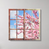 Window Cherry Blossom Tree Leinwanddruck (Vorderseite)