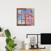 Window Cherry Blossom Tree Poster (Heimbüro)