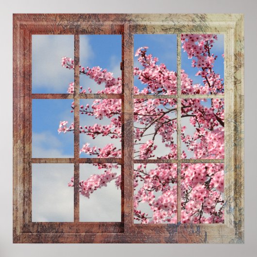 Window Cherry Blossom Tree Poster (Vorne)