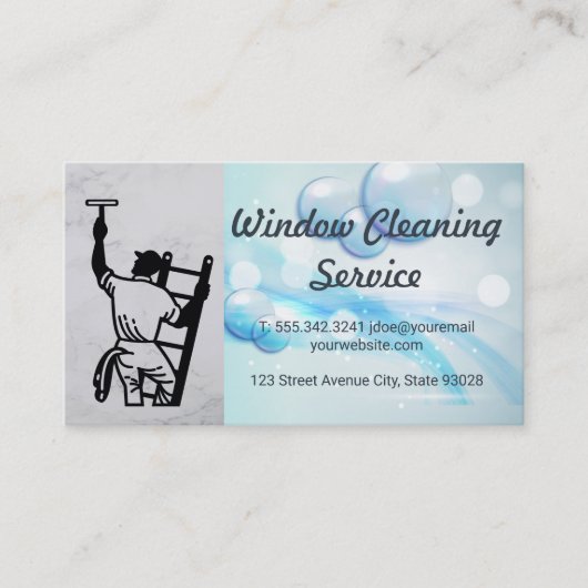 Window Cleaner | Soap Bubbles Visitenkarte (Vorderseite)