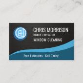 Window Cleaning QR Code Metallic Visitenkarte (Vorderseite)