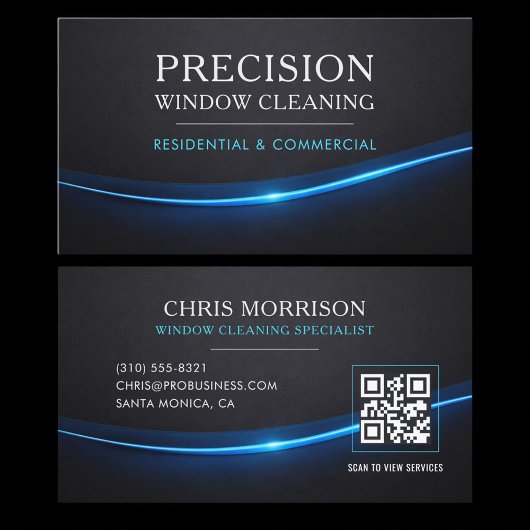 Window Cleaning QR Code Professional Visitenkarte