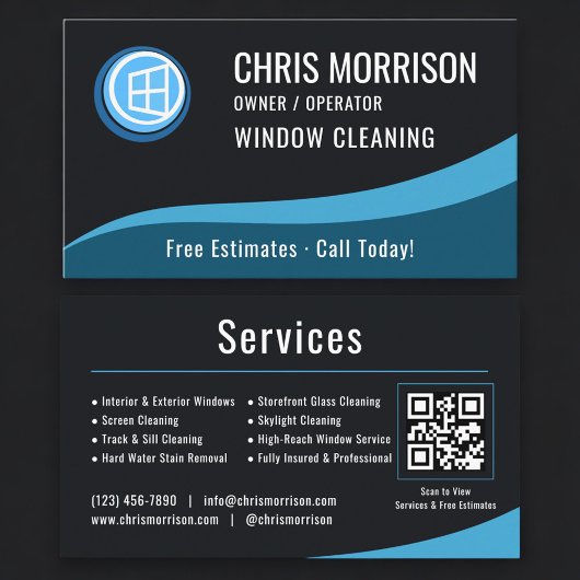 Window Cleaning Service QR Code Visitenkarte
