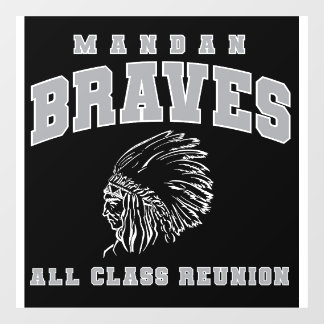 Window Cling Mandan Braves All Class Reunion Fensteraufkleber