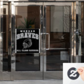 Window Cling Mandan Braves All Class Reunion Fensteraufkleber (Büro Tür)