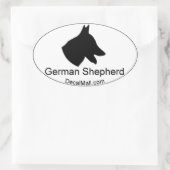 Window Decal zur Silhouette deutscher Hirten Ovaler Aufkleber (Tasche)