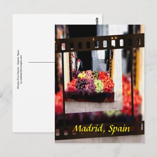 Window Fruit Market - Madrid, Spanien Postkarte (Vorne/Hinten)