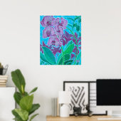 Window Garden Orchid Blume Blumenbemalung Poster (Heimbüro)