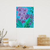 Window Garden Orchid Blume Blumenbemalung Poster (Küche)