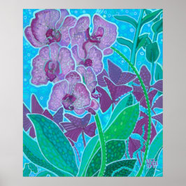 Window Garden Orchid Blume Blumenbemalung Poster