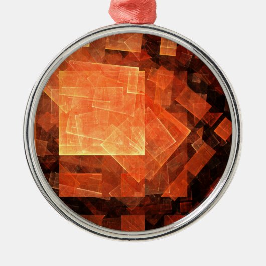 Window light Abstract Art Round Silbernes Ornament (Vorne)