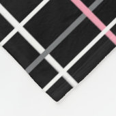 Window Pane Print in Schwarz/Weiß mit Rosa Fleecedecke (Ecke)