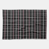 Window Pane Print in Schwarz/Weiß mit Rosa Geschirrtuch (Horizontal)