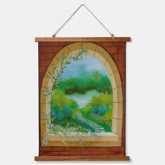 Window Wandteppich Mit Holzrahmen (Vorderseite)