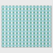 Windowpane Weave Gingham in Green and Aqua Geschenkpapier (Flach)