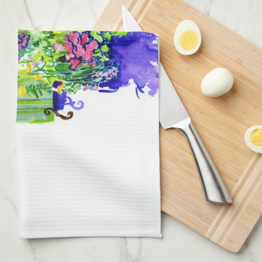 Windows-Aquarell Geschirrtuch (Viertel Falte)