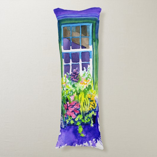 Windows-Aquarell Seitenschläferkissen (Vorderseite Vertikal)