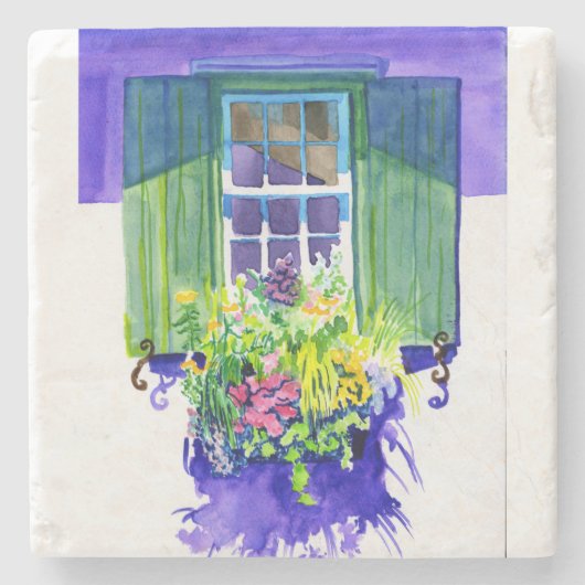 Windows-Aquarell Steinuntersetzer (Vorderseite)