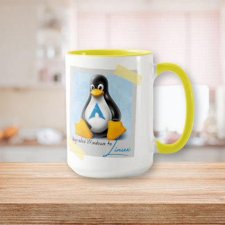 Windows Arch Linux Tux aktualisiert Tasse
