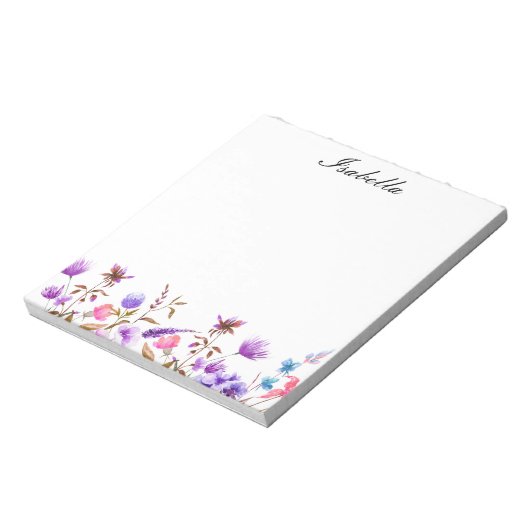 Windows Blue Mauve Wildblumen Editor Notizblock (Rotiert)