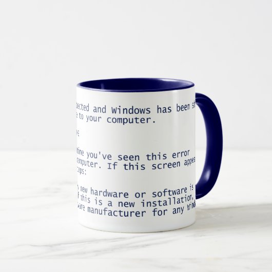 Windows Bluescreen - BSOD - Blaue Tasse (VorderseiteRechts)