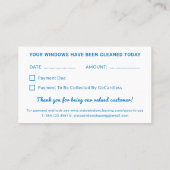 Windows-Cleanerer Windows heute blau gereinigt Visitenkarte (Rückseite)